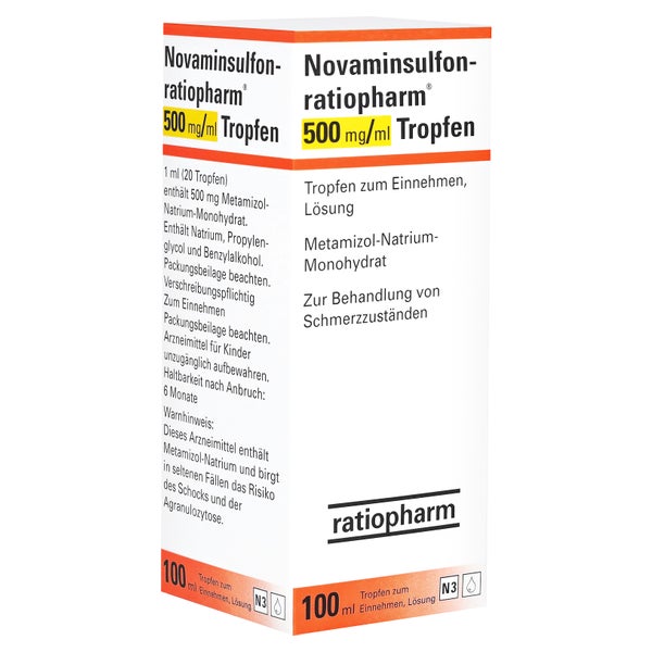 NOVAMINSULFON-ratiopharm 500 mg/ml Tropfen z.Einn. 100 ml