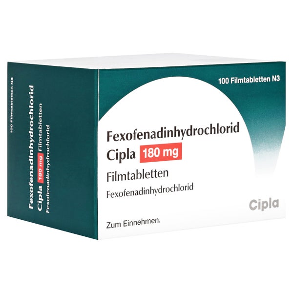 FEXOFENADINHYDROCHLORID Cipla 180 mg Filmtabletten 100 St