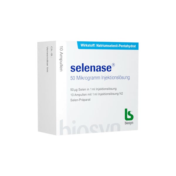 Selenase 50 Mikrogramm Injektionslösung 10X1 ml