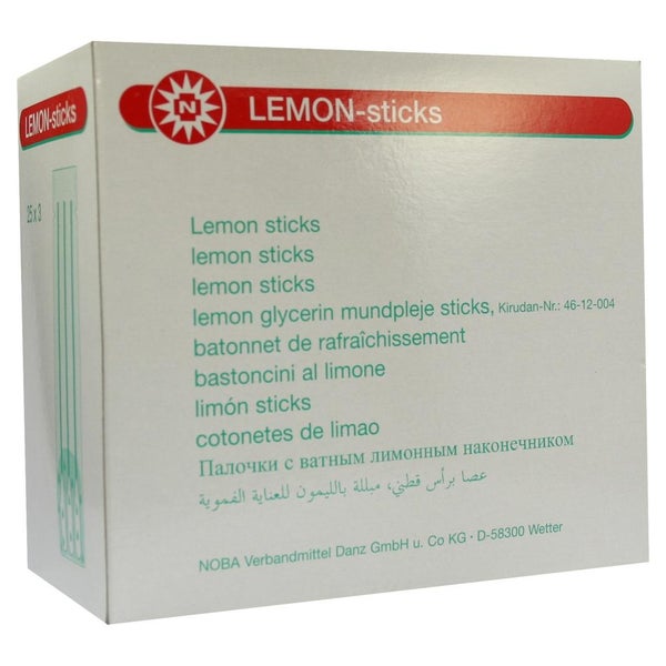 Noba Lemon-Sticks Mundpflegestäbchen, 1 Pack 25X3 St