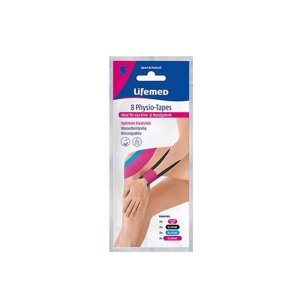 Lifemed 8 Physio-Tapes farbig sortiert "Knie- und Handgelenk" 8 St