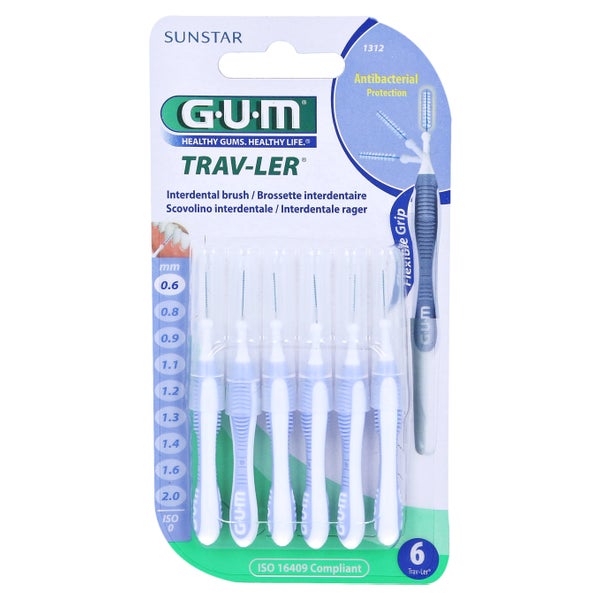 GUM Trav-ler 0,6mm Kerze hellblau Interd 6 St