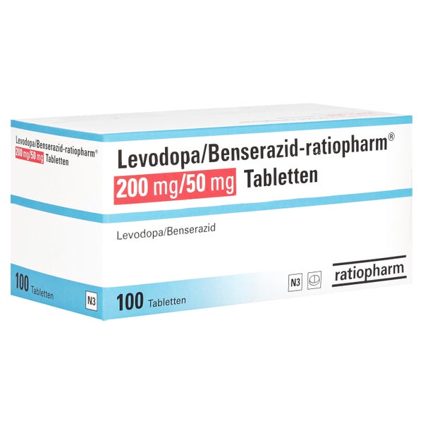 LEVODOPA/Benserazid-ratiopharm 200 mg/50 mg Tabl. 100 St