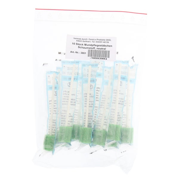 Mundpflegestäbchen Schaumstoff Neutral 10 St