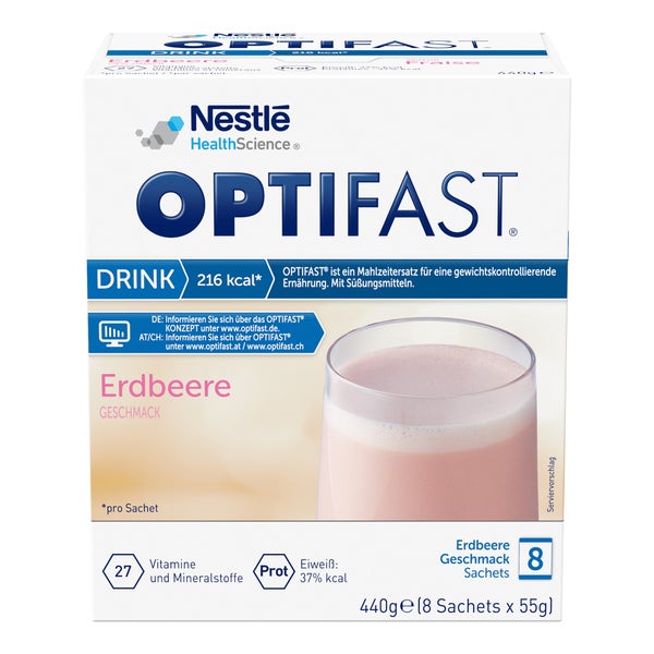 Optifast Drink Erdbeere Pulver 8X55 g