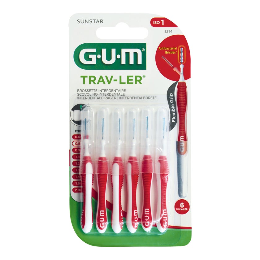 GUM TRAV-LER Interdentalbürste 0,8 mm rot 6 St