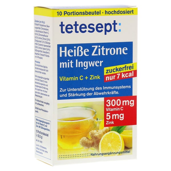 Tetesept Heiße Zitrone mit Ingwer zucker 10X3 g