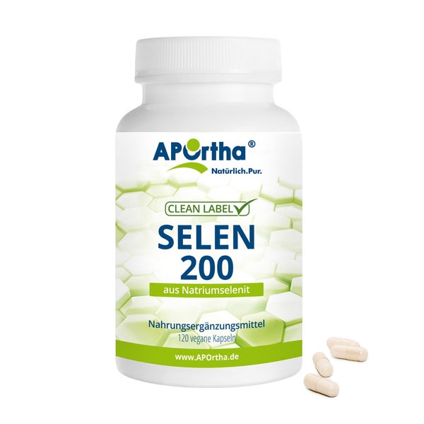 APOrtha® Selen-Kapseln - 200 µg aus NATRIUMSELENIT - vegane Kapseln 120 St