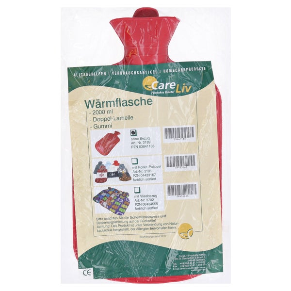 Wärmflasche Gummi 2 l Doppellamelle 1 St