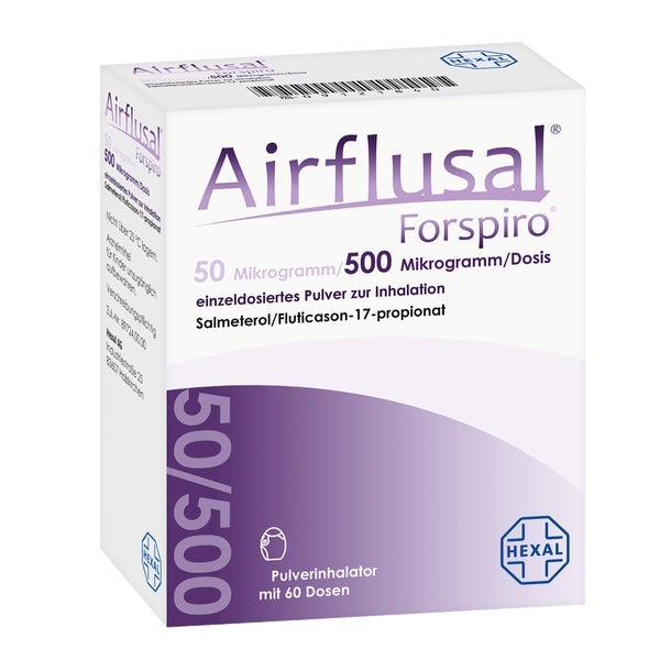 AIRFLUSAL Forspiro 50/500 µg/Dosis 60 Hub 2 St