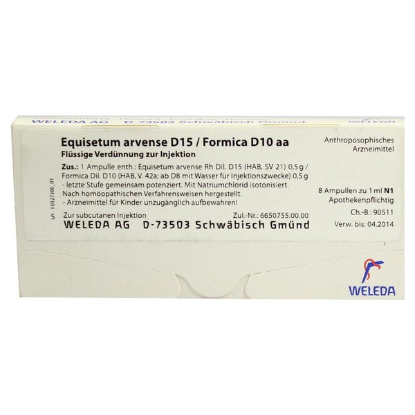 Equisetum Arvense D 15/Formica D 10 aa A 8X1 ml