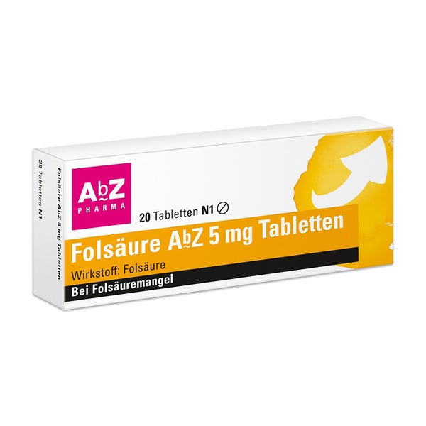 Folsäure AbZ 5 mg Tabletten 20 St