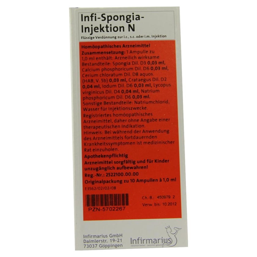 INFI Spongia Injektion N 10X1 ml