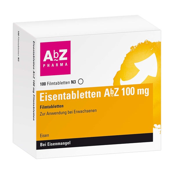 Eisentabletten AbZ 100 mg Filmtabletten 100 St