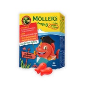 Produktabbildung: Möller’s Omega-3 Gelee-Fische Erdbeere 36 St