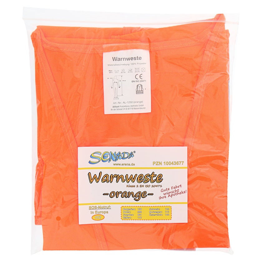 Senada Warnweste Orange im Beutel 1 St