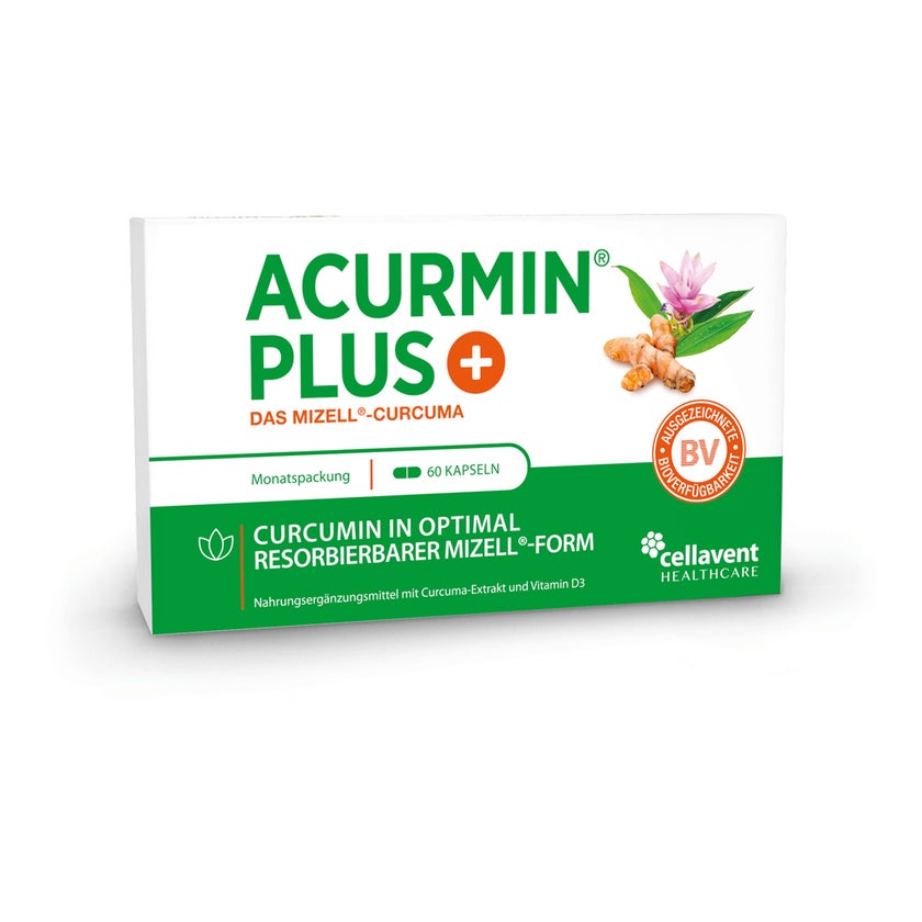 Stärkste Kurkuma Kapseln, 10.000 mg Curcuma – Acurmin PLUS® 60 St