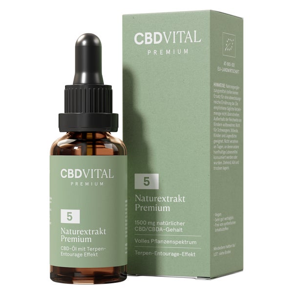 CBD VITAL Bio CBD Öl 5% Naturextrakt Premium Hanf-Tropfen 30 ml