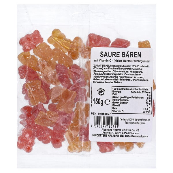 Fruchtsaftbären Alpenland Saure Bären 150 g