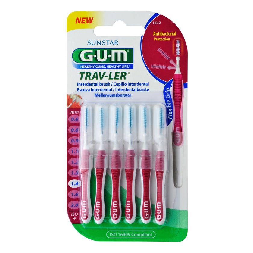 GUM Trav-ler 1,4mm Kerze pink Interdenta 6 St