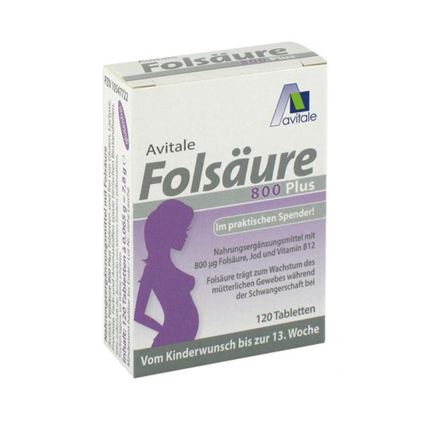 Avitale Folsäure 800 Plus B12+Jod 120 St