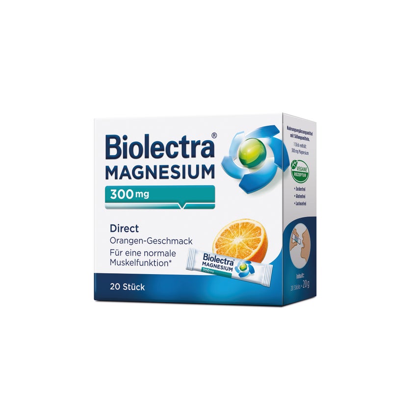 Biolectra Magnesium 300 mg Direct Orange vegan & zuckerfrei 20 St