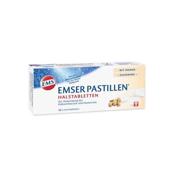 Emser Pastillen Halstabletten Ingwer zuckerfrei 30 St