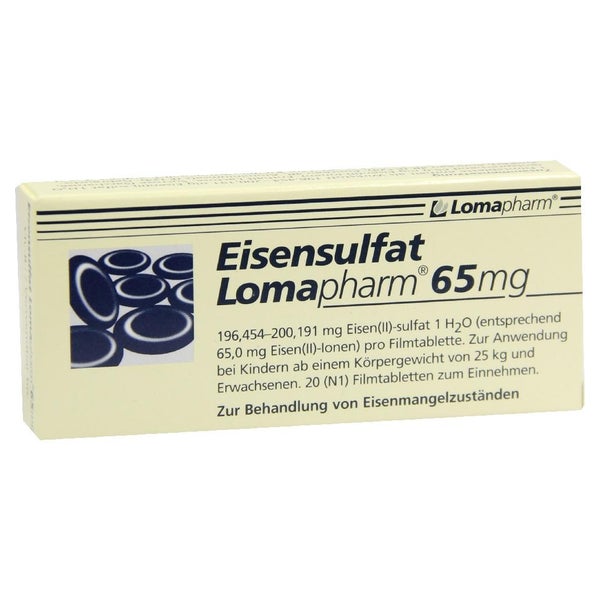 Eisensulfat Lomapharm 65 mg überzogene T 20 St