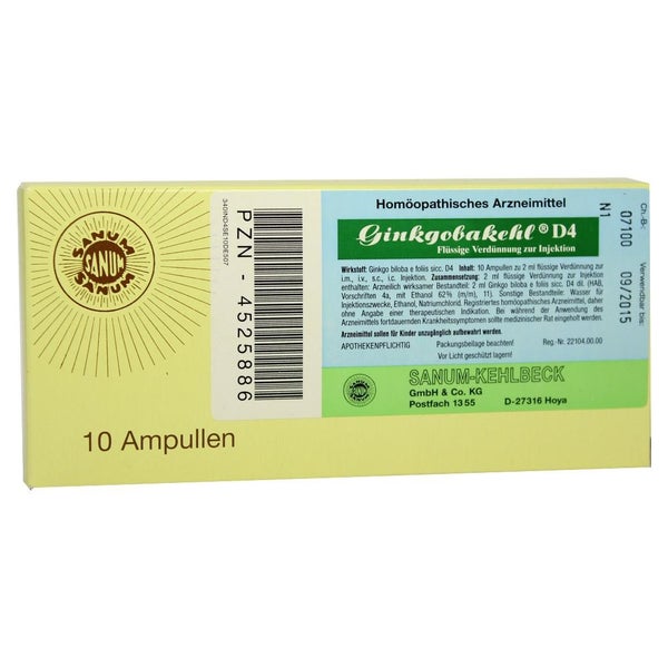 Ginkgobakehl D 4 Ampullen 10X2 ml