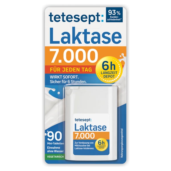 tetesept Laktase 7.000 Langzeit-Depot | 90 Tabletten 90 St