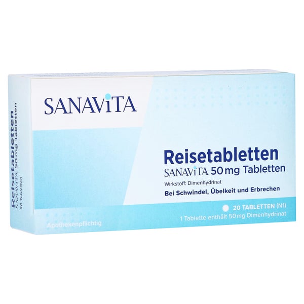 Reisetabletten Sanavita 50 mg Tabletten 20 St