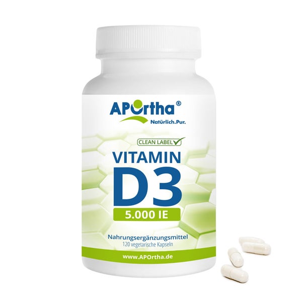APOrtha® Vitamin D3 5.000 IE - vegetarische Kapseln 120 St