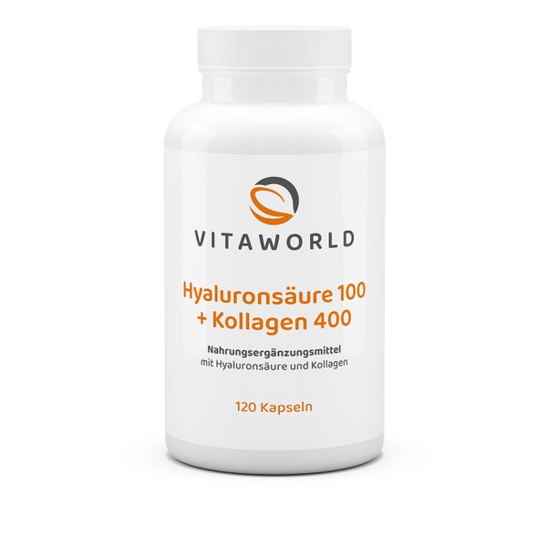 vitaworld Hyaluronsäure 100 + Kollagen 400 120 St