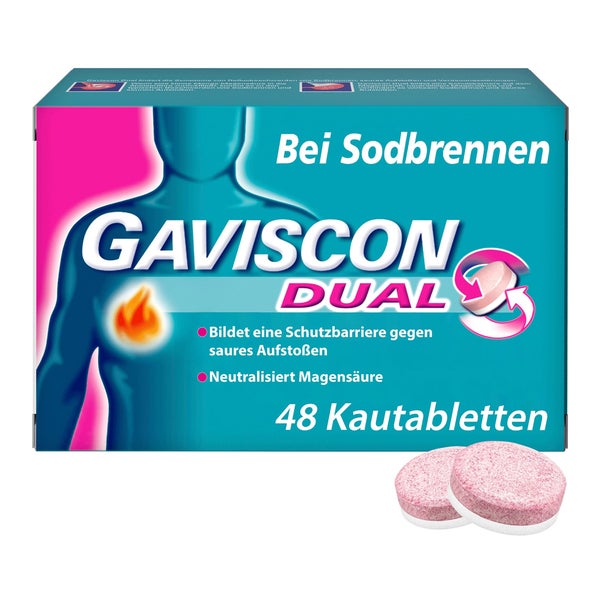 GAVISCON Dual Kautabletten mit Zweifachwirkung gegen Sodbrennen 48 St