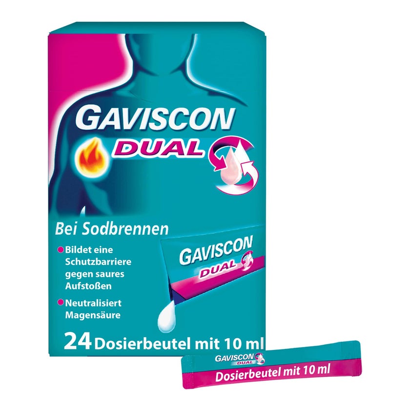 GAVISCON Dual Suspension mit Zweifachwirkung gegen Sodbrennen 24X10 ml