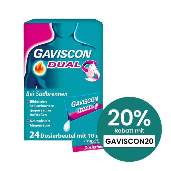 GAVISCON Dual Suspension mit Zweifachwirkung gegen Sodbrennen 24X10 ml