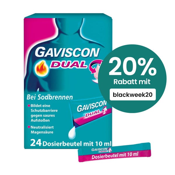 GAVISCON Dual Suspension mit Zweifachwirkung gegen Sodbrennen 24X10 ml