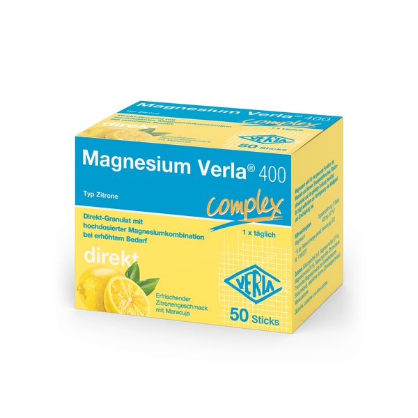 Magnesium Verla 400 Zitrone Direkt-Granu 50 St