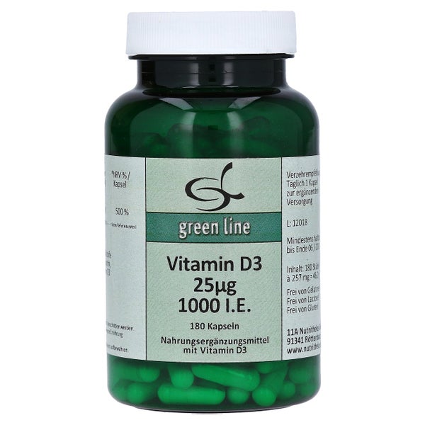 Vitamin D3 25 µg 1.000 I.E. Kapseln 180 St