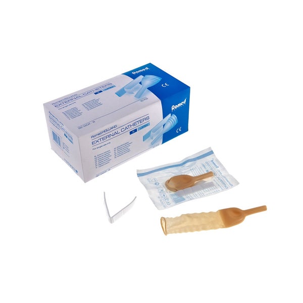 Romed Urinalkondom, externer Katheter, Latex, mit Klebestreifen, Gr. L (30 mm) 50 St