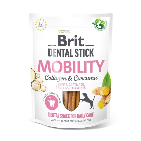 BRIT Dental Stick Mobility Kurkuma und Kollagen dentaler Snack für Hunde zur Unterstützung der Mobilität 0,251 kg