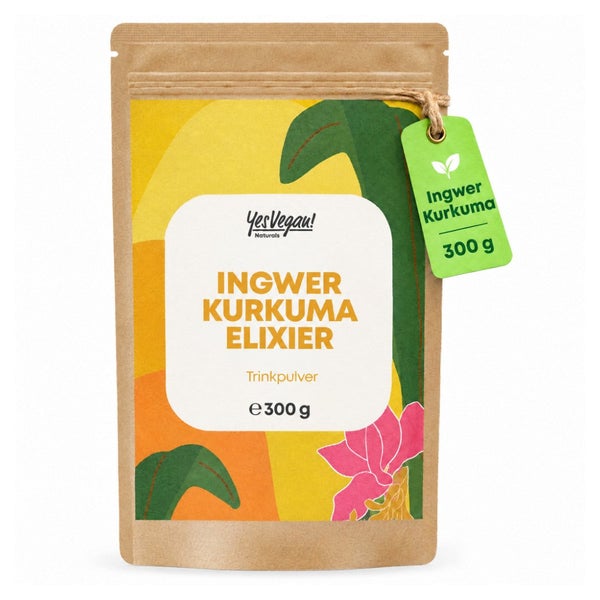 Ingwer Shot Pulver mit Kurkuma für Goldene Milch & Tee 300 g