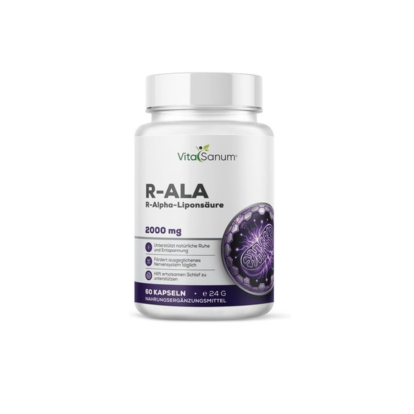 VitaSanum® – R-Alpha-Liponsäure (R-ALA) – 400 mg Tagesportion – 60 vegane Kapseln 60 St