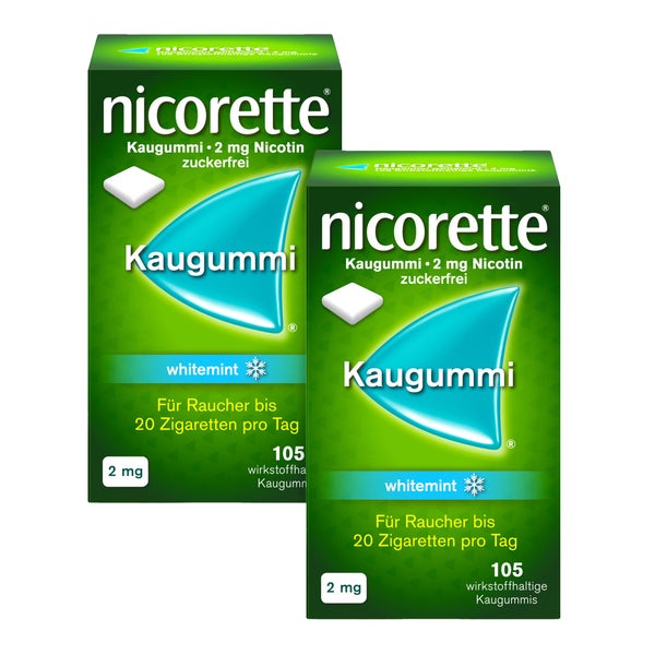 nicorette Kaugummi 2mg whitemint DP 2X105 St