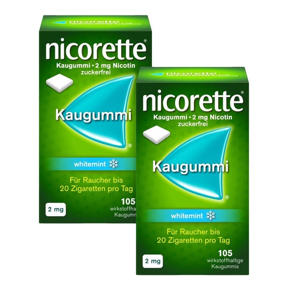 nicorette Kaugummi 2mg whitemint DP 2X105 St