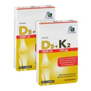 Produktabbildung: Doppelpack Vitamin D3+K2 2000 I.E. 120St 2X120 St