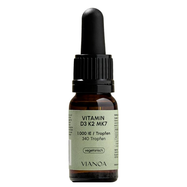 VIANOA Vitamin D3 + K2 MK-7 - 1.000 I.E. pro Tropfen 10 ml