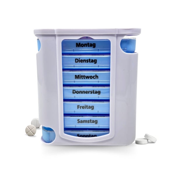 LisaCare Tablettentower - Tablettenbox Blau/Weiß 1 St