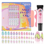 Falsche Nägel Kinder Mädchen Herz Kit 78 Gelee mandel unicon 1 St