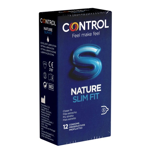 Nature Slim Fit – 12 enge Kondome, 52 mm, 185 mm Länge (12 Kondome) 12 St